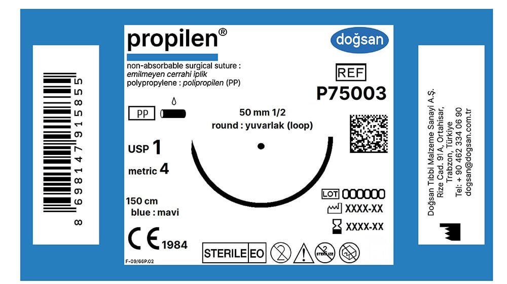 Propilen 1 50 1/2 yuvarlak(loop),150cm