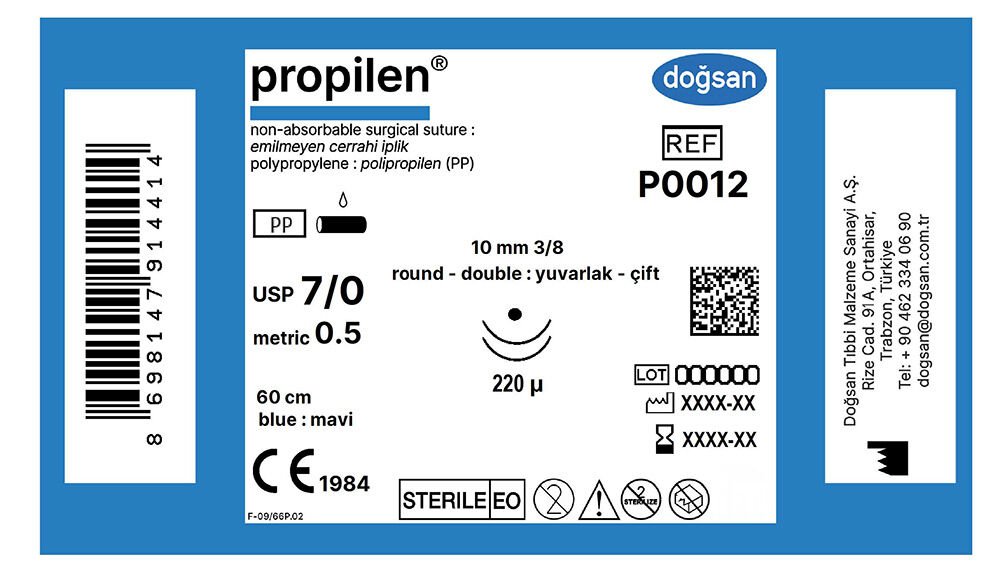 Propilen 7/0 10 3/8 yuv(çft),220µ,60cm