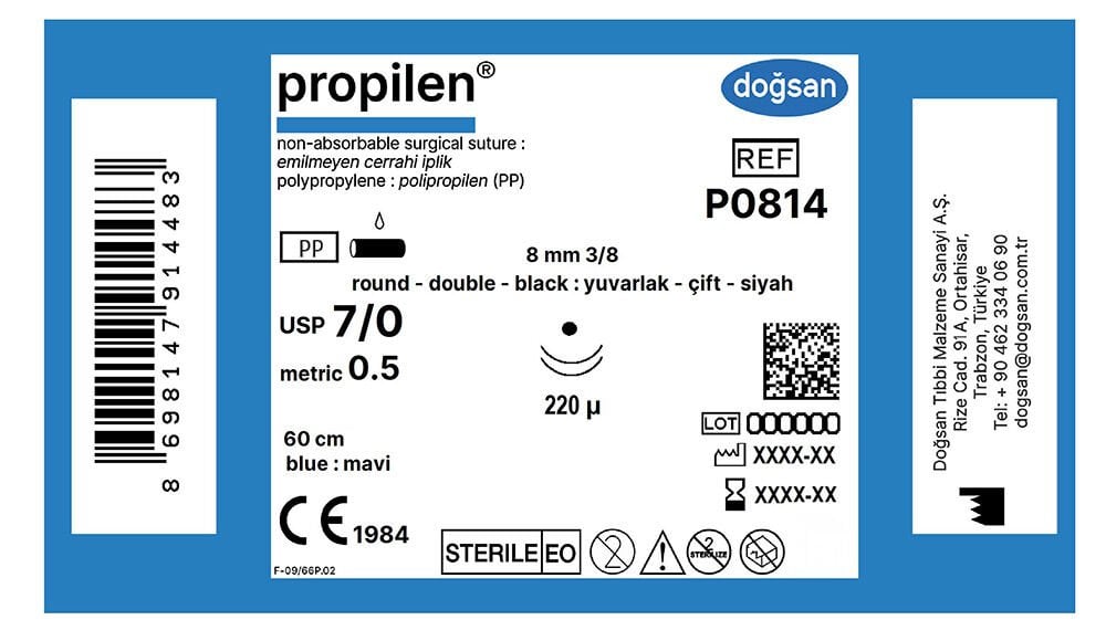 Propilen 7/0 8 3/8 yv,syh-çft,220µ,60cm