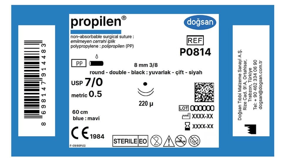 Propilen 7/0 8 3/8 yv,syh-çft,220µ,60cm