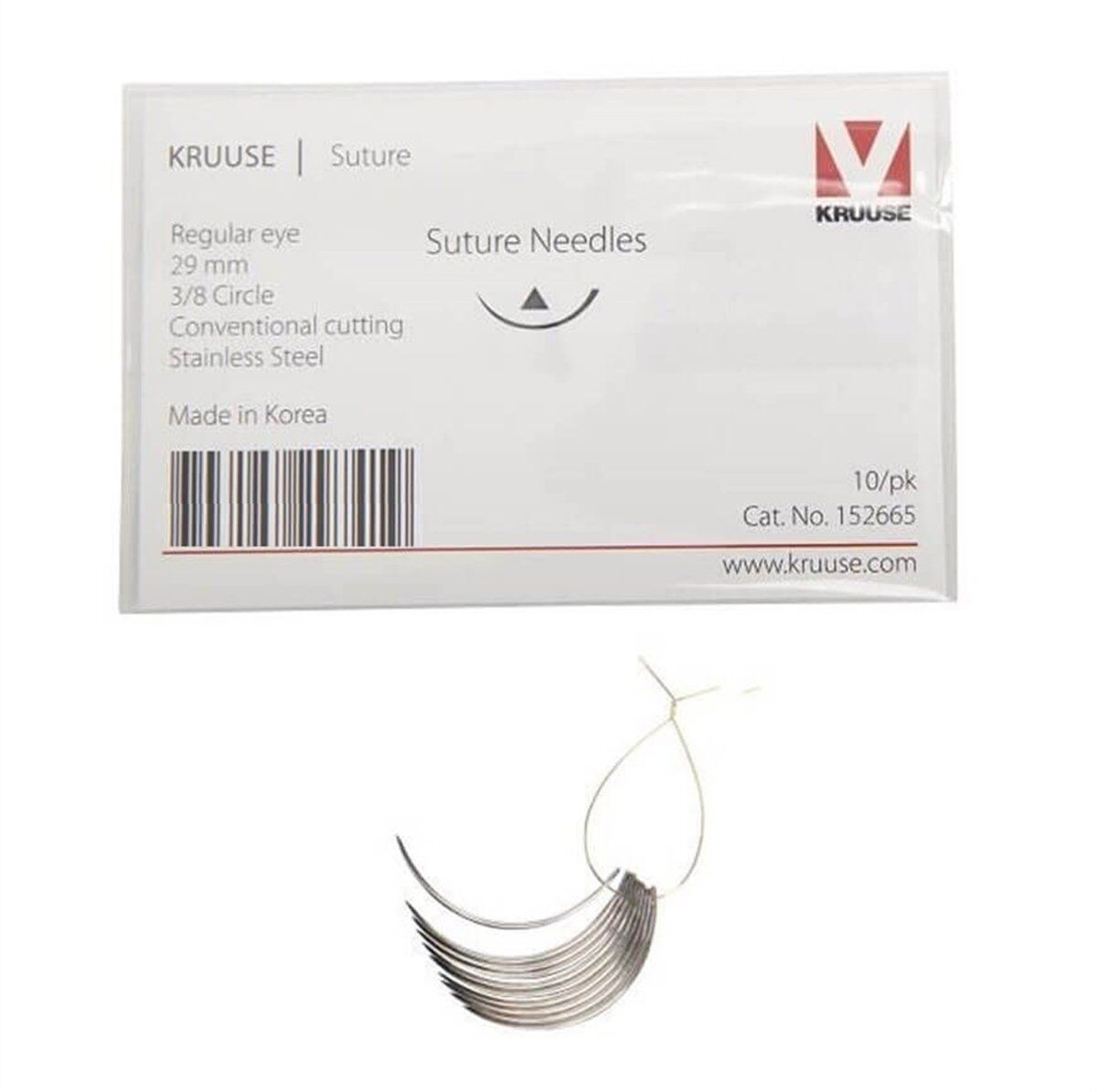 Kruuse Sütür İğnesi Regular 3/8 Keskin 29 MM 10'lu Paket
