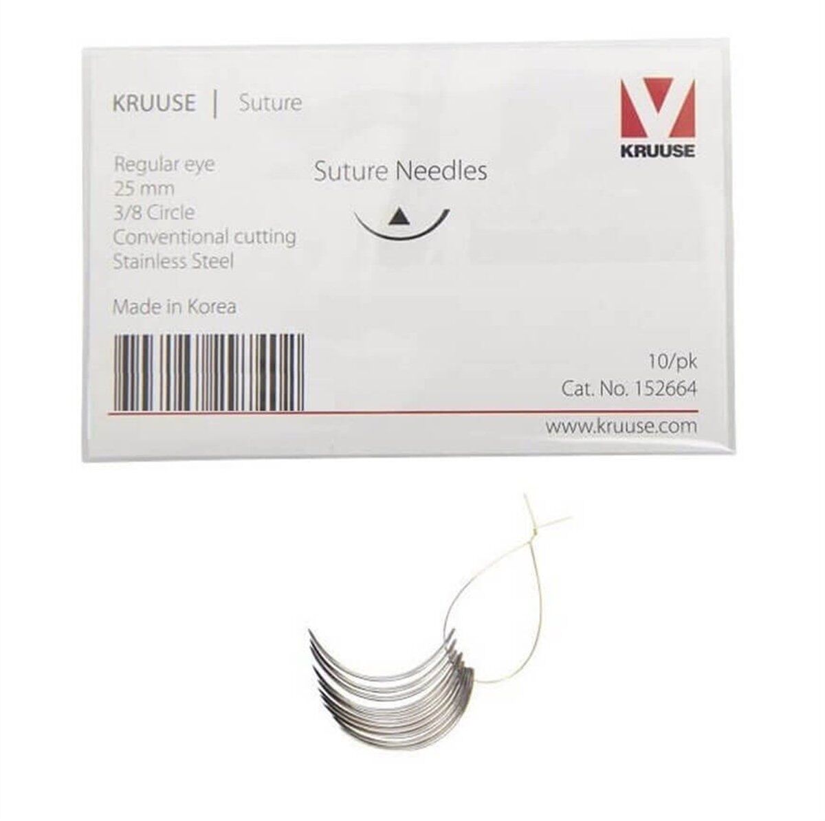 Kruuse Sütür İğnesi Regular 3/8 Keskin 25 MM 10'lu Paket