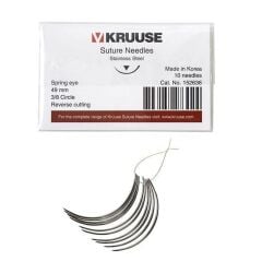 Kruuse Sütür İğnesi Spring 3/8 Keskin 49 MM 10'lu Paket