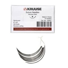 Kruuse Sütür İğnesi Spring 3/8 Keskin 61 MM 10'lu Paket
