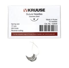 Kruuse Sütür İğnesi Spring 3/8 Keskin 17 MM 10'lu Paket