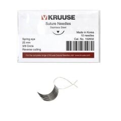 Kruuse Sütür İğnesi Spring 3/8 Keskin 25 MM 10'lu Paket