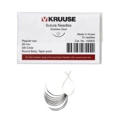 Kruuse Sütür İğnesi Regular 3/8 Yuvarlak İğneli 28 MM 10'lu Paket