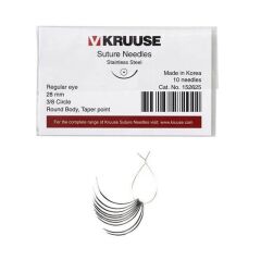 Kruuse Sütür İğnesi Regular 3/8 Yuvarlak İğneli 28 MM 10'lu Paket