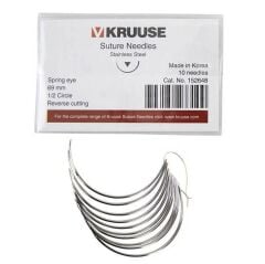 Kruuse Sütür İğnesi Spring 1/2 Keskin 69 MM 10'lu Paket
