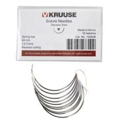 Kruuse Sütür İğnesi Spring 1/2 Keskin 69 MM 10'lu Paket