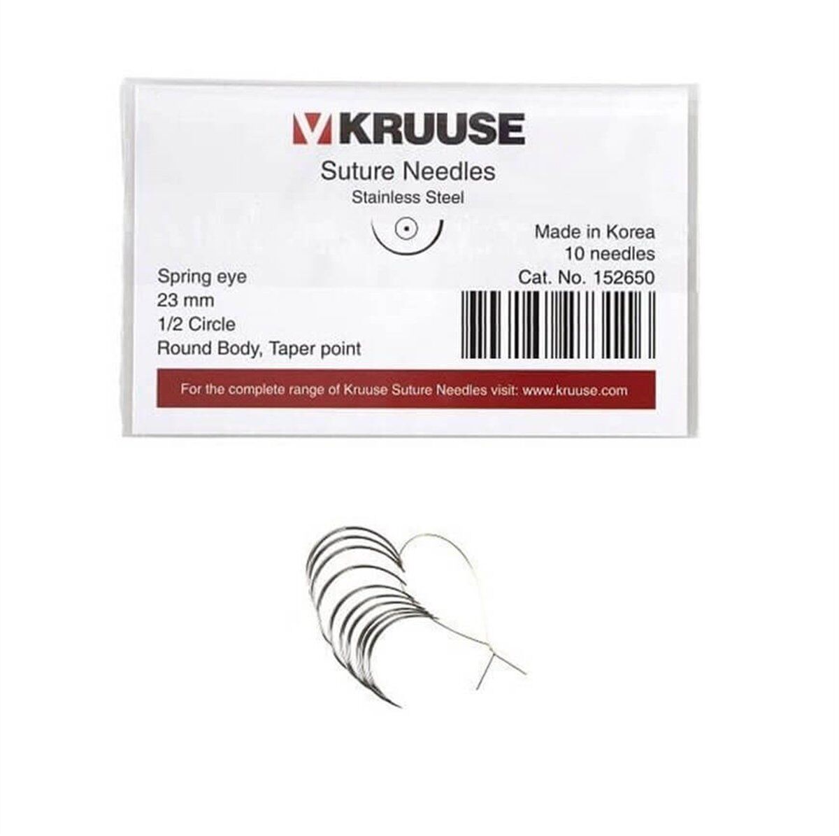 Kruuse Sütür İğnesi Regular 1/2 Keskin 39 MM 10'lu Paket