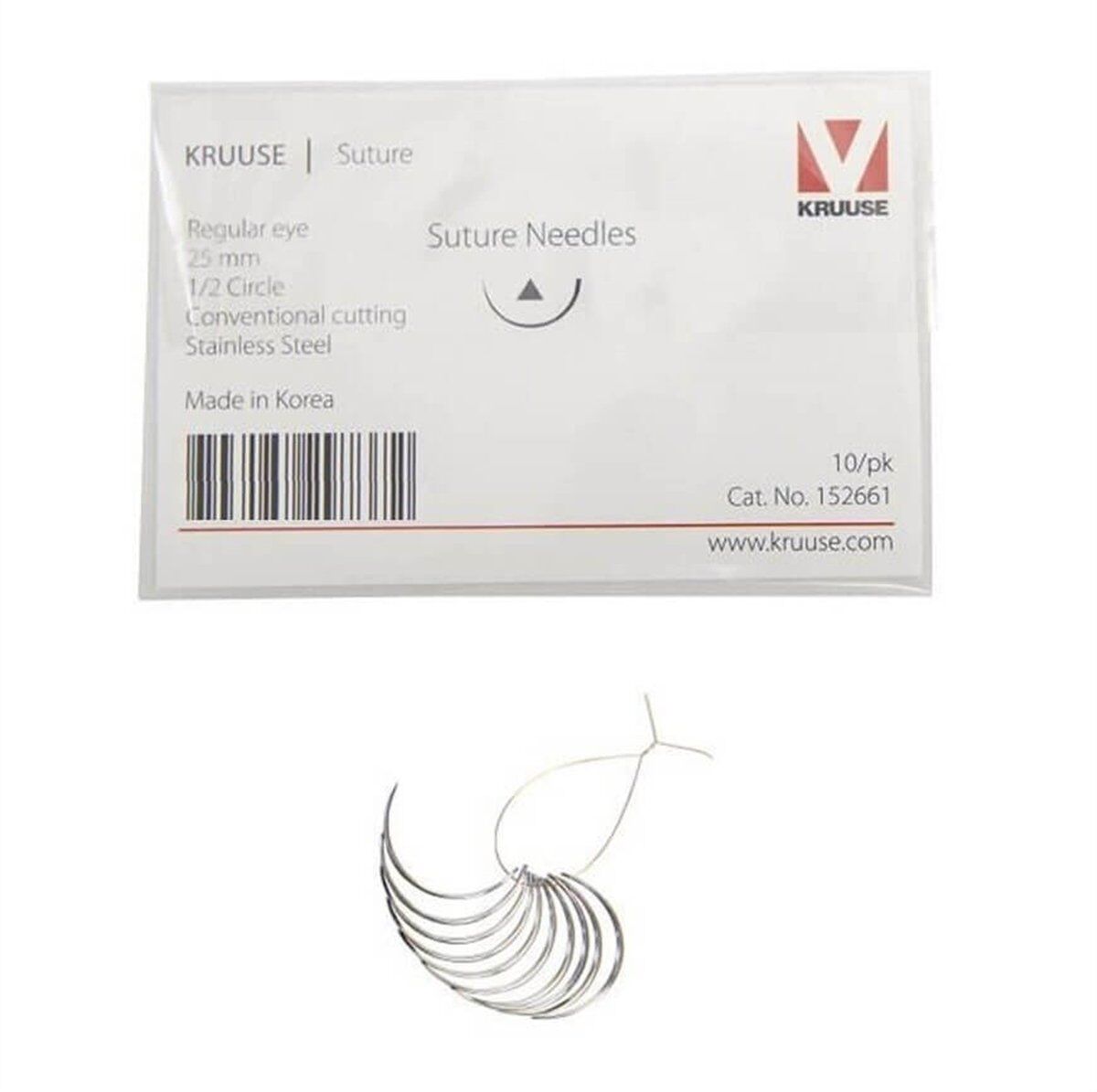 Kruuse Sütür İğnesi Regular 1/2 Keskin 25 MM 10'lu Paket