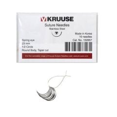 Kruuse Sütür İğnesi Spring 1/2 Yuvarlak İğneli 23 MM 10'lu Paket