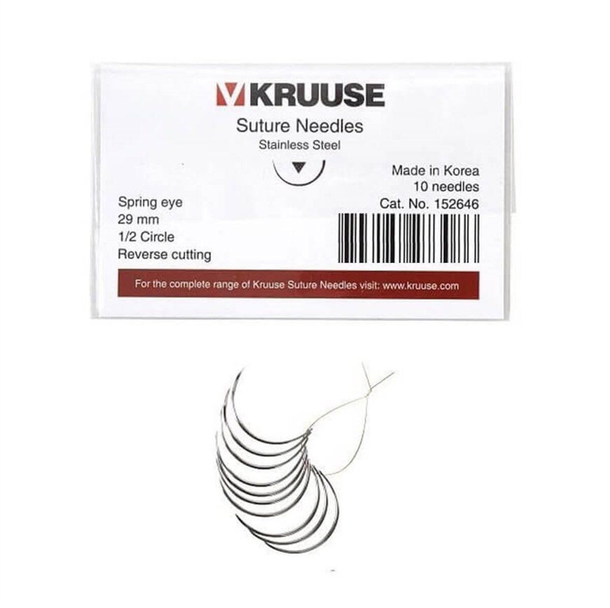 Kruuse Sütür İğnesi Spring 1/2 Keskin 29 MM 10'lu Paket