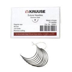 Kruuse Sütür İğnesi Regular 1/2 Keskin 49 MM 10'lu Paket