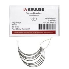 Kruuse Sütür İğnesi Regular 1/2 Yuvarlak İğneli 68 MM 10'lu Paket