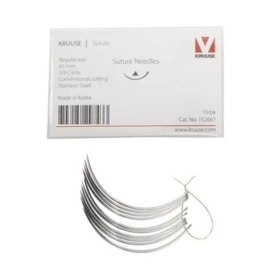 Kruuse Sütür İğnesi Regular 3/8 Keskin 89 MM 10'lu Paket