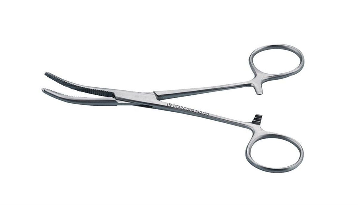 Kruuse Veteriner Hemostatik Pens. 14 cm. Eğri