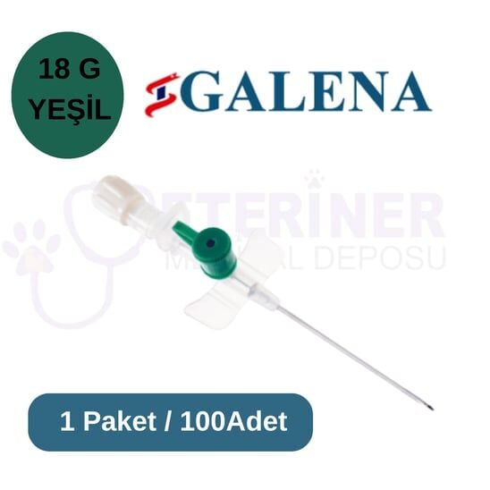 Galena Branül (ıntraket) 100 lü Paket 18G Yeşil