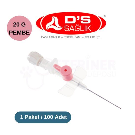 Damla Sağlık Branül (ıntraket) 100 lü Paket 20G Pembe