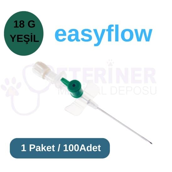 Easyflow Branül (ıntraket) 100 lü Paket 18G Yeşil