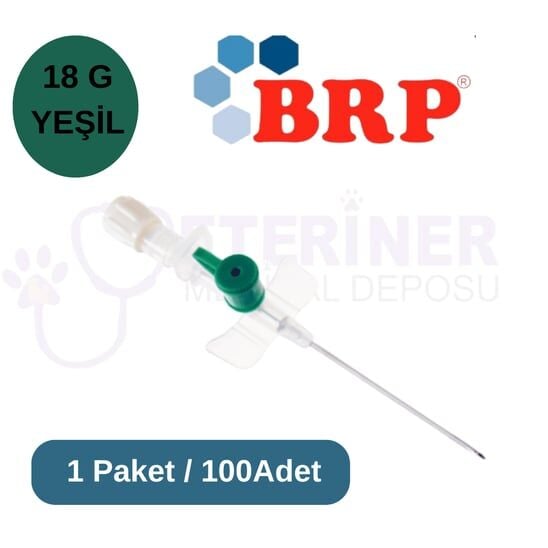 Brp Branül (ıntraket) 100 lü Paket 18G Yeşil