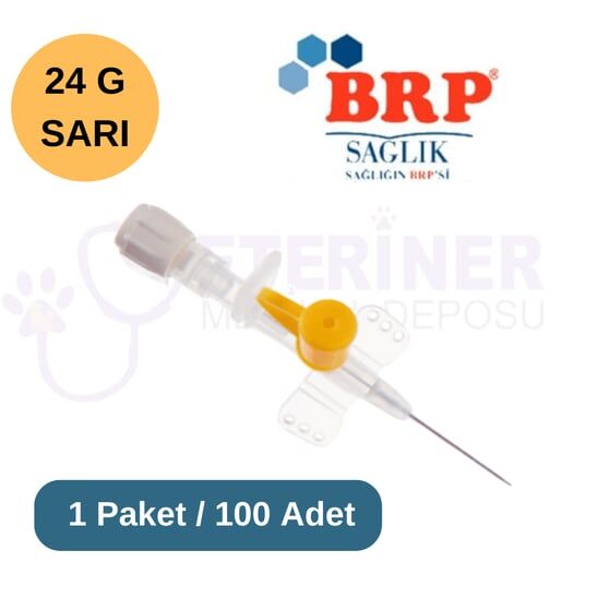 Brp Branül (ıntraket) 100 lü Paket 24G Sarı