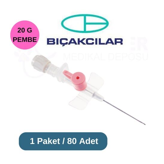 Bıçakçılar Branül (ıntraket) 80 li Paket 20G Pembe