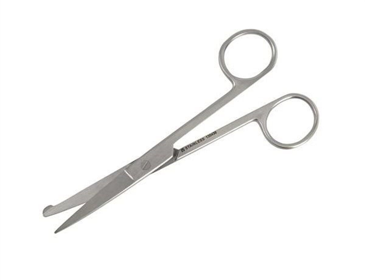 Kruuse Veteriner Makas. 14 cm. Bir Ucu Düğmeli