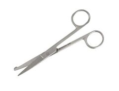 Kruuse Veteriner Makas. 14 cm. Bir Ucu Düğmeli