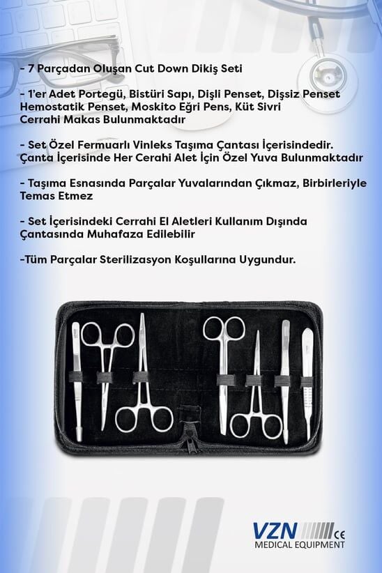VZN 7 Parça Cerrahi Dikiş Seti Çantalı
