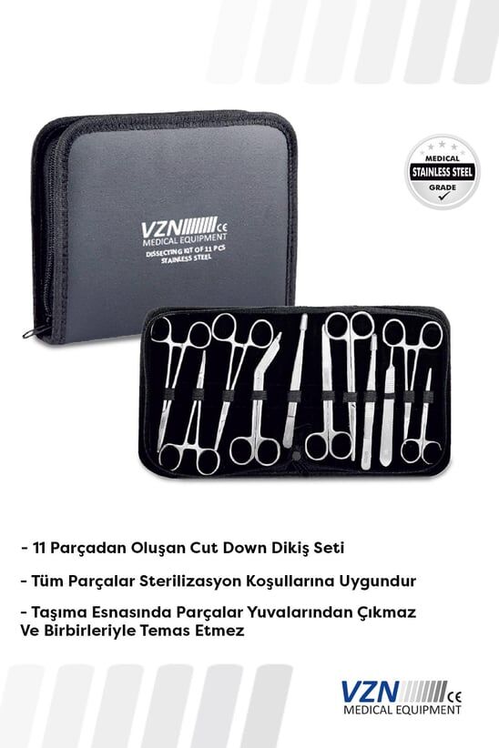VZN 11 Parça Cerrahi Dikiş Seti Çantalı