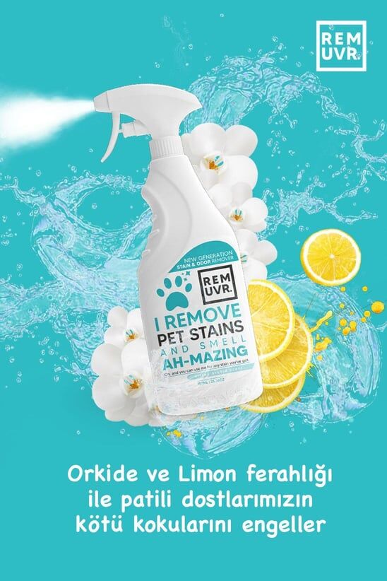 REMUVR Kediler & Köpekler Için Leke Ve Koku Giderici Sprey 750 ml