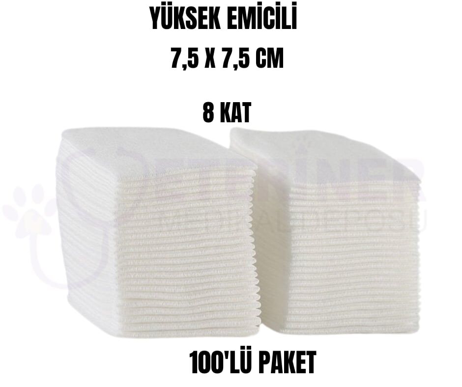 Yüksek Emicili 7,5 CMx7,5 CM 8 kat Spanç 100'lü Paket