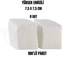 Yüksek Emicili 7,5 CMx7,5 CM 8 kat Spanç 100'lü Paket
