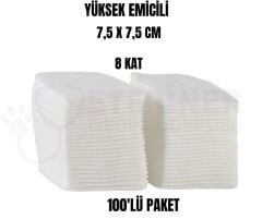 Yüksek Emicili 7,5 CMx7,5 CM 8 kat Spanç 100'lü Paket
