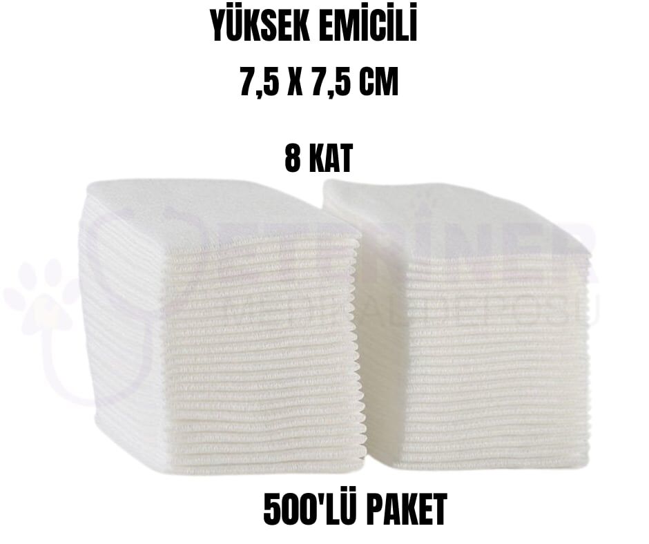 Yüksek Emicili 7,5 CMx7,5 CM 8 kat Spanç 500'lü Paket