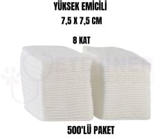 Yüksek Emicili 7,5 CMx7,5 CM 8 kat Spanç 500'lü Paket