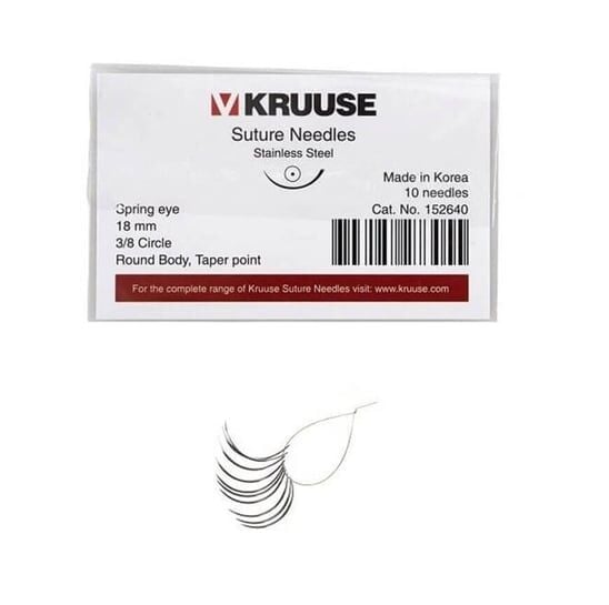 Kruuse Sütür İğnesi Spring 3/8 Yuvarlak İğneli 18 MM 10'lu Paket