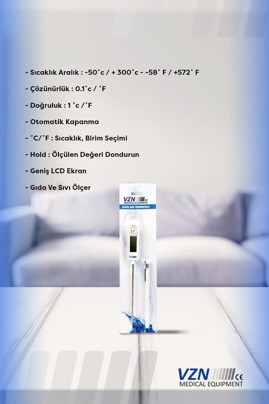 VZN Dijital Gıda ve Sıvı Termometresi