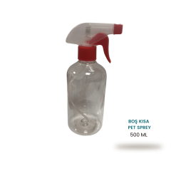 Plastik Boş 500 ml Ayarlanabilir Sprey Başlıklı Kısa Şişe