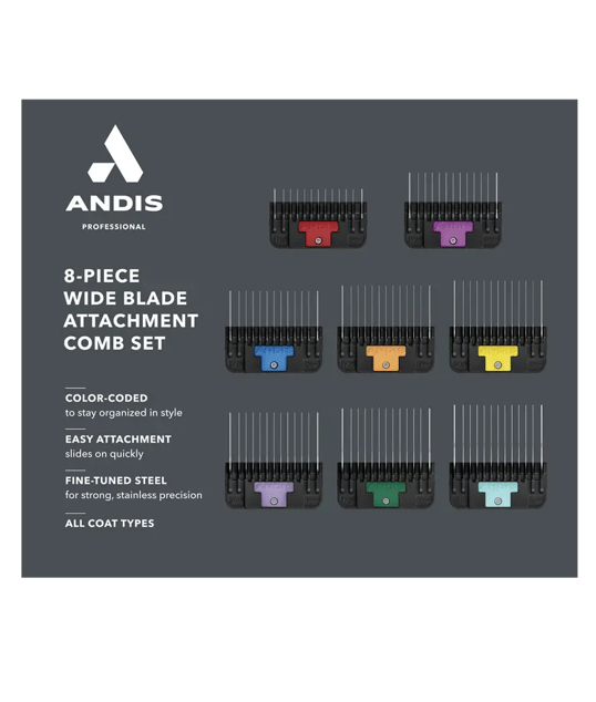 Andis Geniş Bıçak Tarak Seti 8 Parça