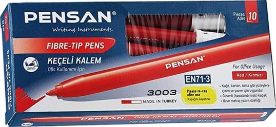 Pensan 3003 Ofis Tipi Keçeli Kalem Kırmızı