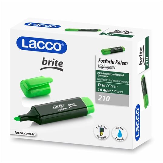 Lacco BRITE Fosforlu Kalem - Yeşil