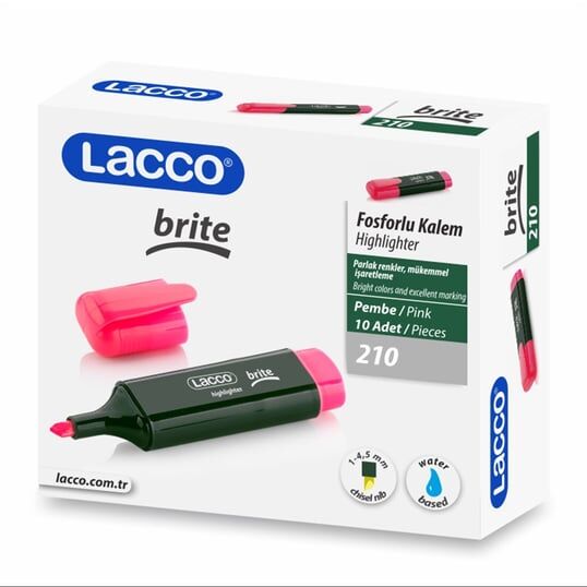 Lacco BRITE Fosforlu Kalem - Pembe