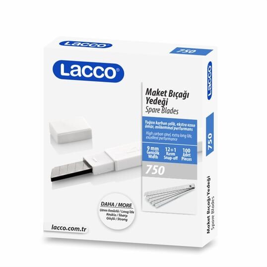 Lacco Maket Bıçağı Yedeği 12+1 Kırım Dar 10 Adet'li - 9 mm