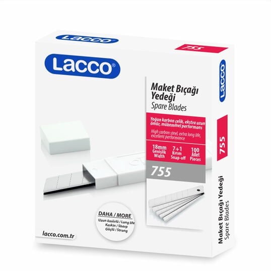 Lacco Maket Bıçağı Yedeği Kırımlı 7+1 Geniş - 18 mm