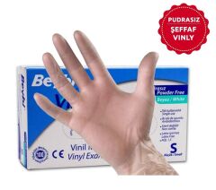 Beybi Vinil Pudrasız Muayene Eldiveni (S-M-L) 100' Lü