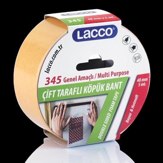Lacco Çift Taraflı Köpük Bant - 48 mm* 5 mt.