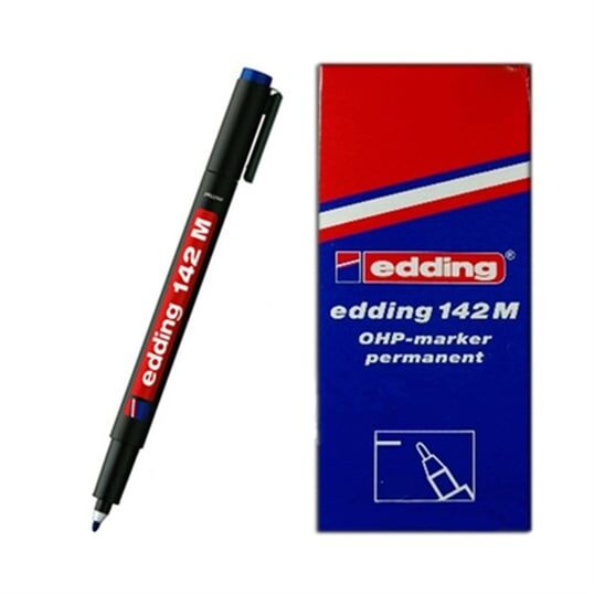 Edding 142 M Çok Amaçlı Asetat Kalemi, Silgili -Siyah-mavi (M)